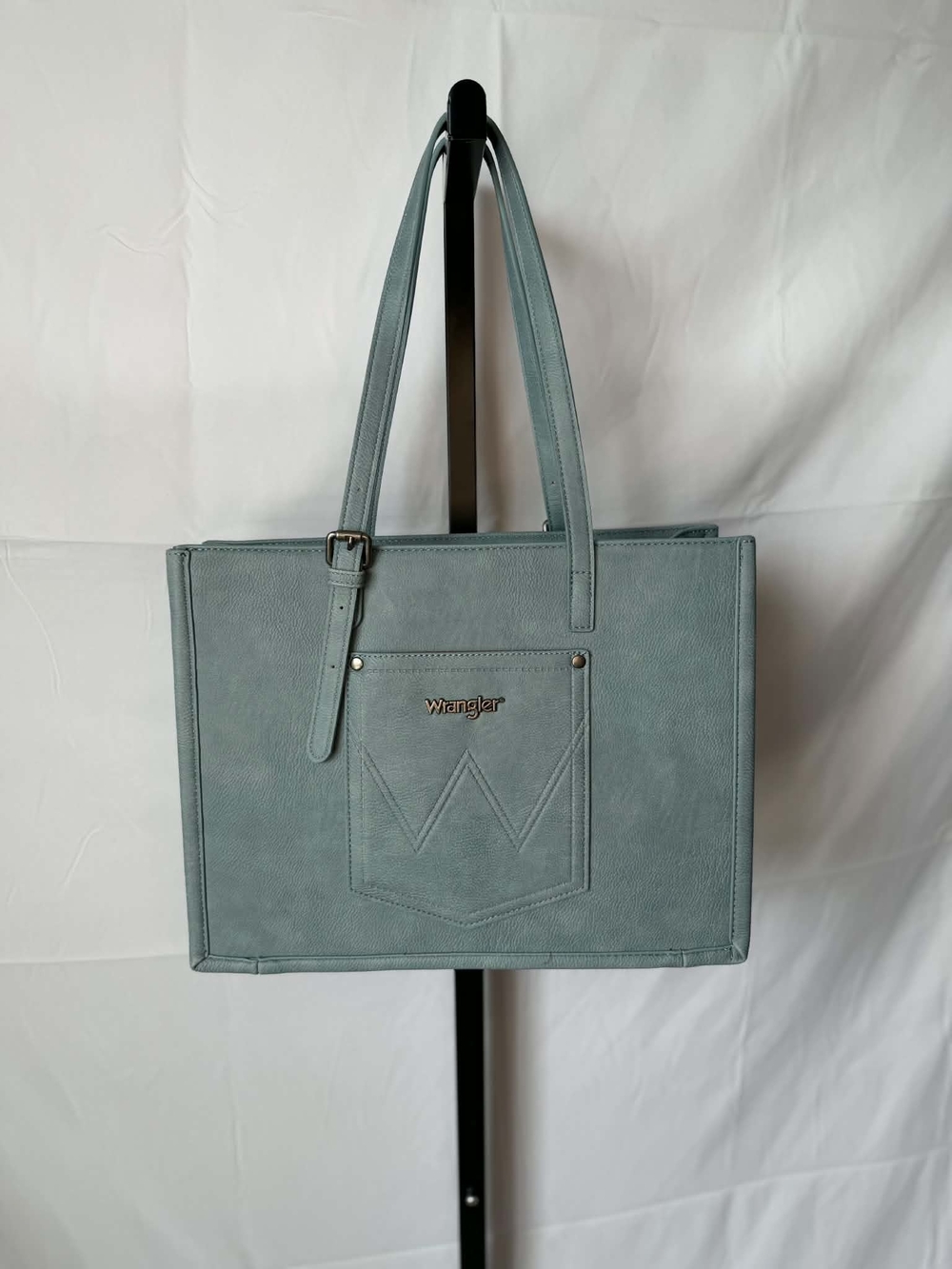 Wrangler Women’s Southwestern Pattern Tote Bag in Light Blue and Brown - Picture 3 of 7